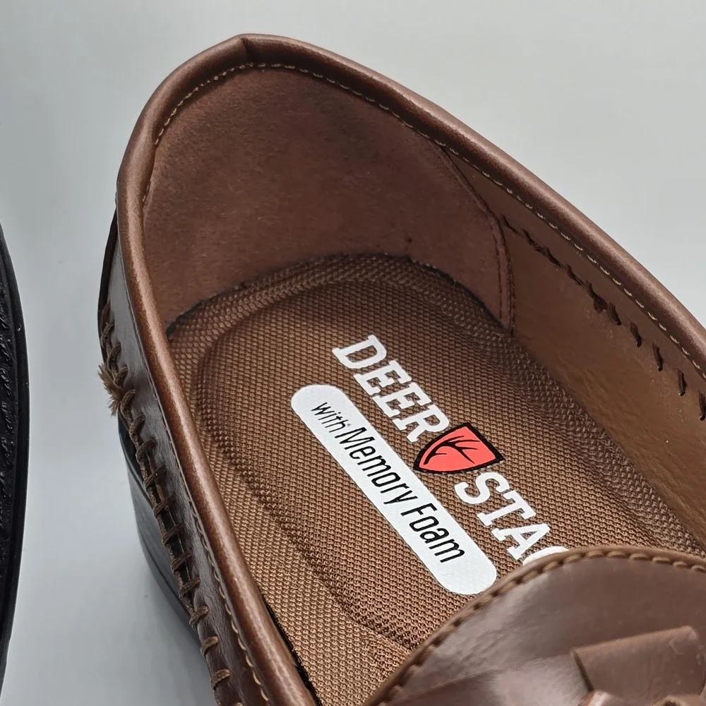 Deer Stags Herman Shoes Mens Size 10M Brown Tassel Slip-On Dress Memory Foam